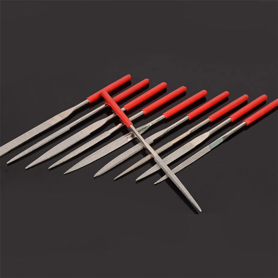 

TASP MTS013 10pcs 140mm Diamond Coated Needle File Set Hand Tools for Ceramic Glass Gem Stone Hobbies and Crafts