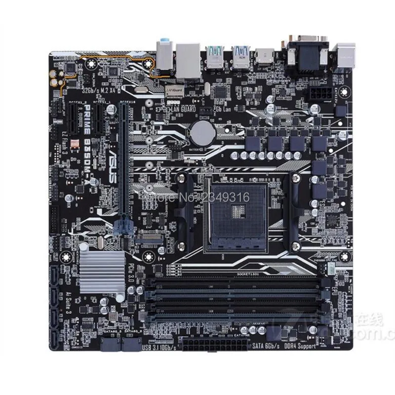 Для ASUS PRIME B350M-A оригинальная материнская плата Гнездо AM4 DDR4 B350 рабочего