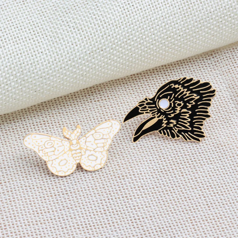 Металлические аксессуары для одежды броши в виде птицы бабочки иконы футболка
