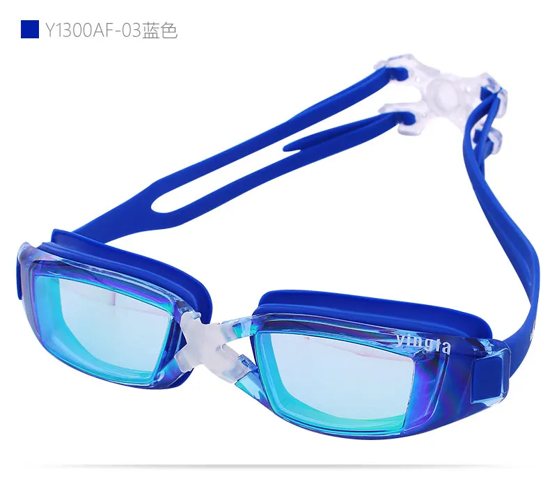 Yingfa профессиональные силиконовые очки для плавания с Большой рамкой, противотуманные УФ очки для плавания для мужчин и женщин, спортивные очки для дайвинга - Цвет: Y1300AF(V)-03