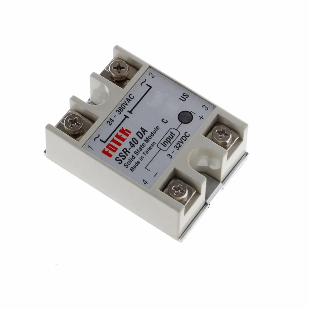 

24V-380V 40A 250V SSR-40 DA Solid State Relay Module 3-32V DC To AC New 2017