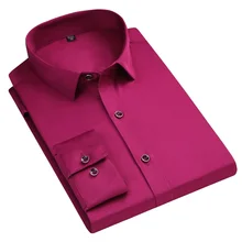 S/A мужские шелковые подходят Твердые не Гладильные с длинным рукавом рубашки белые рубашки для мужчин мужские парадные рубашки