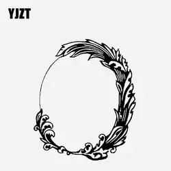 YJZT 15,1 см * 17,9 см Креативный дизайн цветок и ротанга виниловая наклейка на машину наклейка Spoondrift украсить черный/серебристый C23-0584