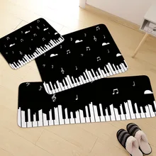 1 estera de Piano de Enipate, patrón de notas musicales, felpudos de bienvenida para la puerta del hogar, alfombras impermeables de colores para golpear la guitarra, decoración del hogar, cocina