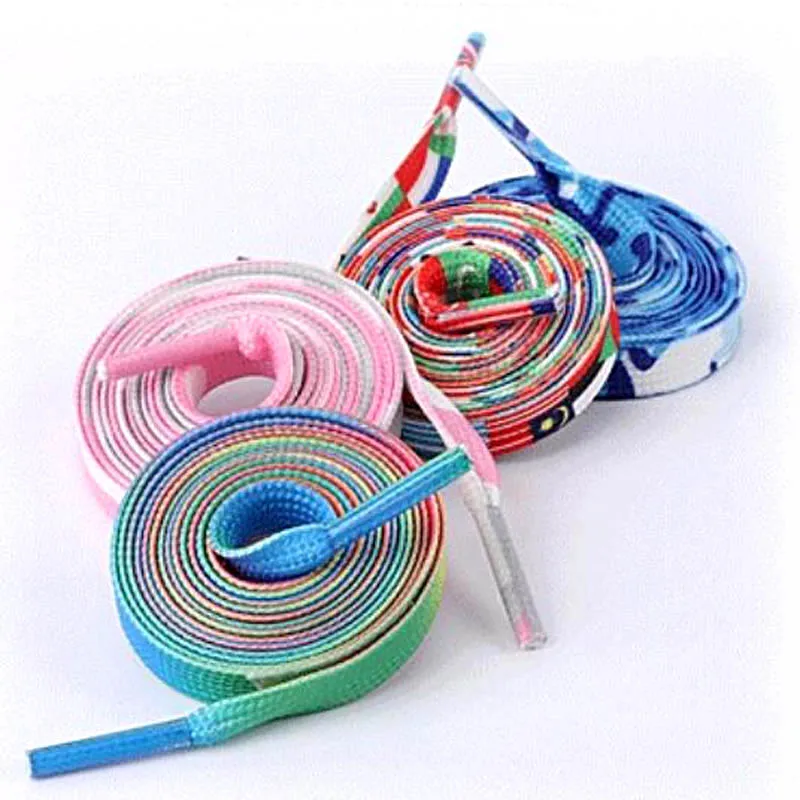 3Pairs Wholesale Fashion Colorful Girl Flat Shoeslace Sneaker Sport Shoe Fantastic Laces Colorful Rice Laces  Gradient Shoelaces