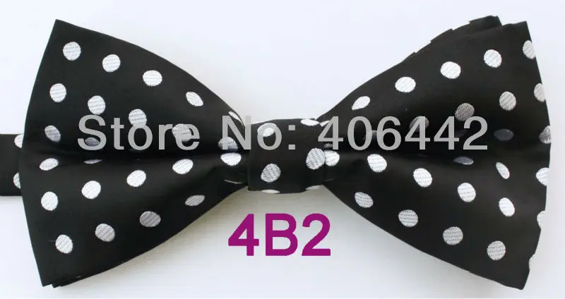 

YIBEI Coachella Ties Black With White Polka Dots Butterfly Two Tone Adjustable Adults Bowties Fashion Tuxedo Bow Tie Pre-Tied