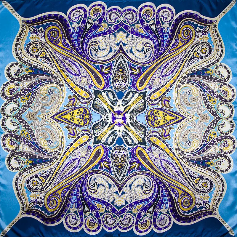 

100% Silk Scarf Women Scarf Paisley Neckerchief Scarf Silk Bandana 2019 Hot Foulard Print Small Square Silk Scarf Gift for Lady