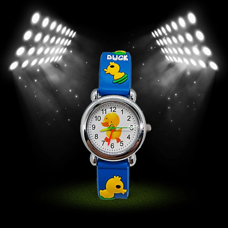 

Yellow duck Silicone Watch Children Quartz Wristwatch Unisex Boys Child Girl's Students All-Match Kids Watches Reloj infantil
