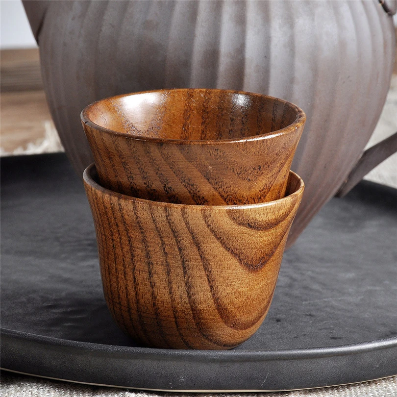 

Wooden Cup Log Color Handmade Natural Wood Coffee Tea Beer Juice Milk Mug New Portable Transparency Drinking Cup #Q25R