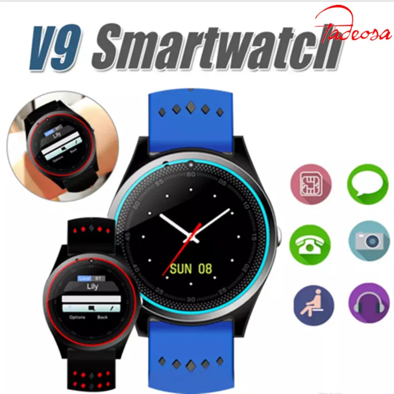 Горячие V9 Смарт часы с Камера Bluetooth Smartwatch sim-карты наручные часы для телефона Android Носимых устройств pk dz09 A1 gt08