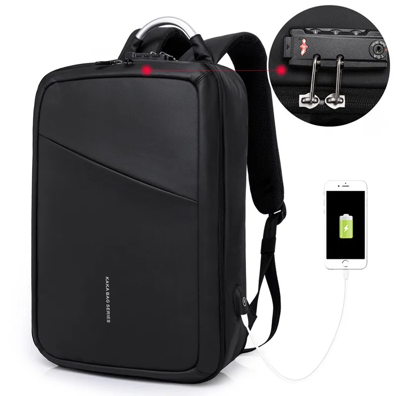 

Business Backpack Anti-thief USB Recharging Men Backpack 15.6 inch NO Key TSA Lock Design Men Fashion Message Backpack Travel