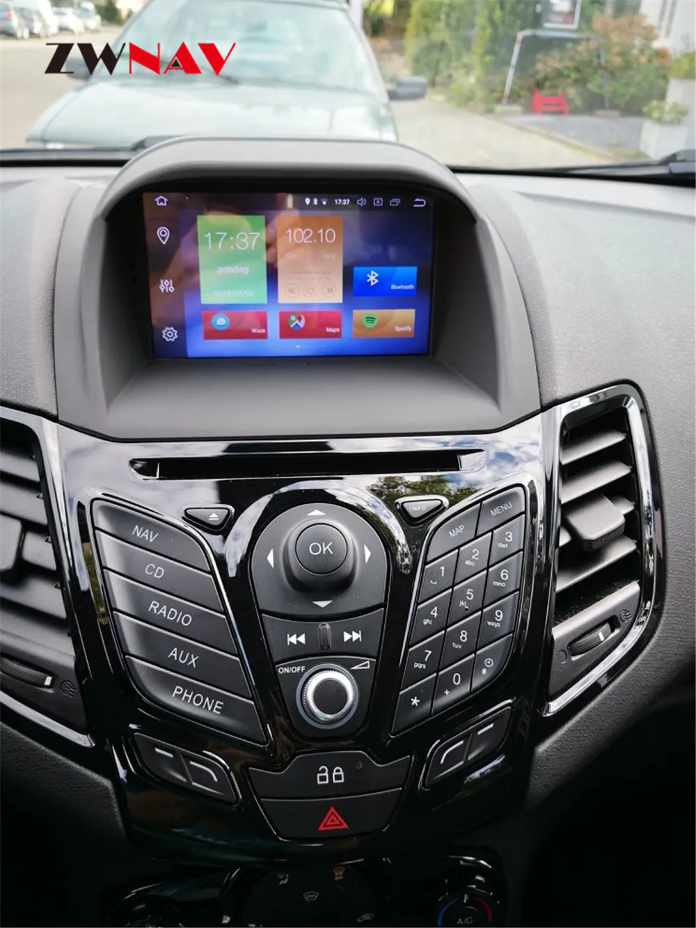 Sale ZWNAV Android 9.0 Car DVD Stereo For Ford Fiesta 2013 2014 2015 2016 Auto Radio GPS Navigation Audio Video Multimedia Headunit 2