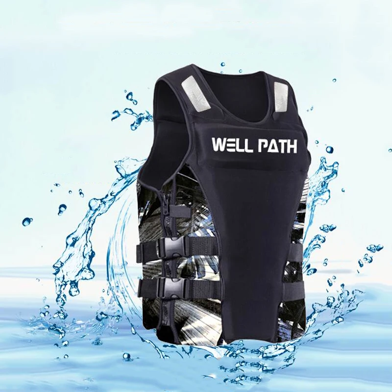 XS-XXXL профессиональный спасательный жилет неопрена 35 кг-100 кг для взрослых и детей Для женщин спасательный жилет плавания дрейф Рыбалка детская Куртки