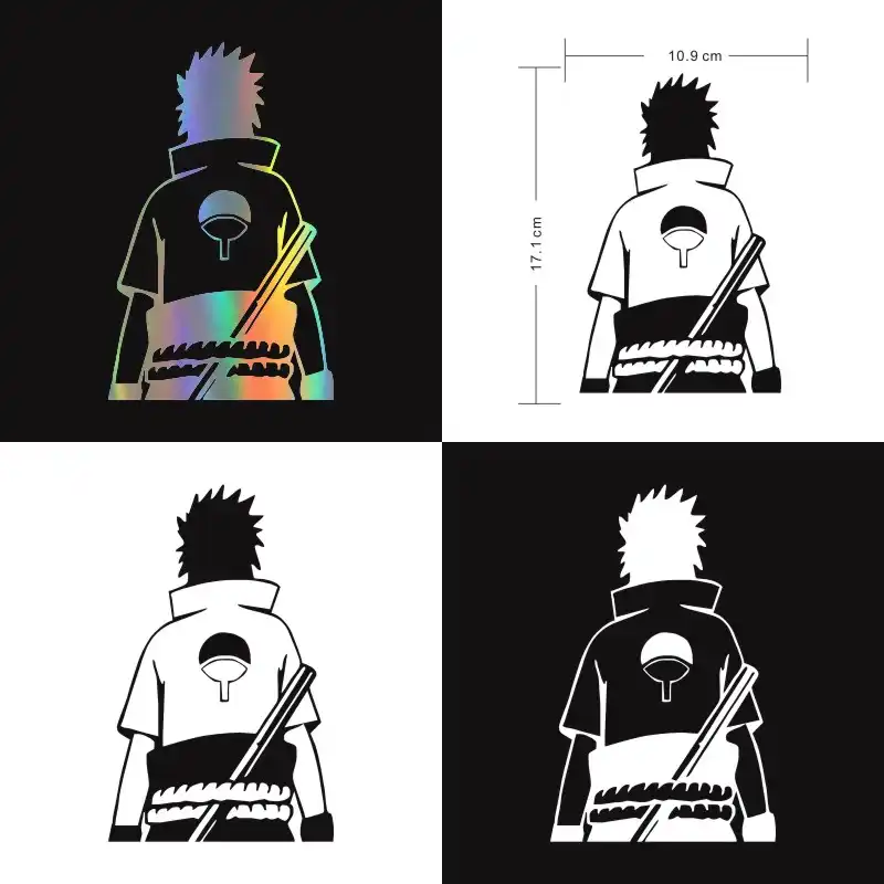 Car Window Sticker 10.9cm*17.1cm Naruto Sasuke Uchiha Anime Fashion