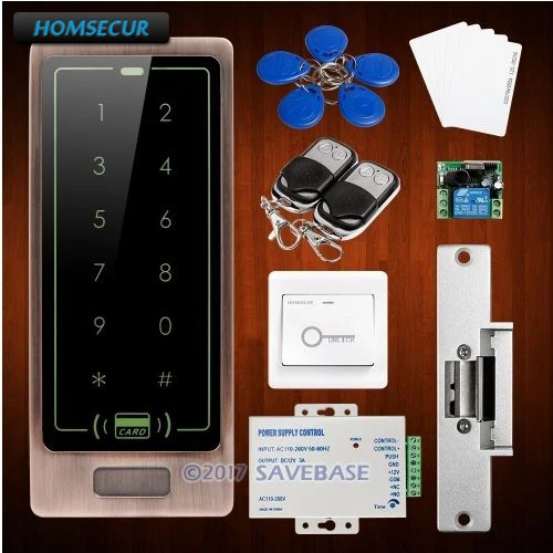 

HOMSECUR Waterproof Touch Keypad ID Access Control System+Electric Strike Lock