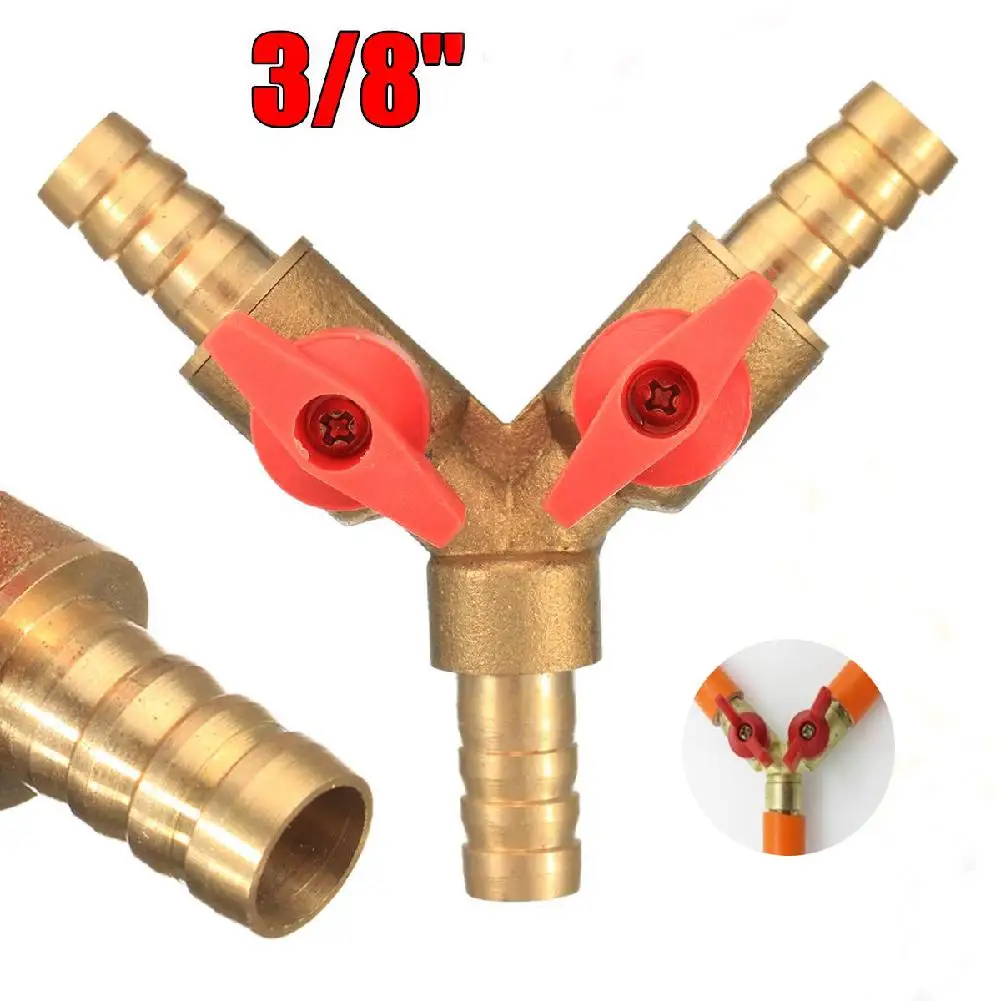 3/8in 10 мм латунные Y 3-ходовой запорный клапан для мячей штуцер для шланга на газовом топливе зажим тройник
