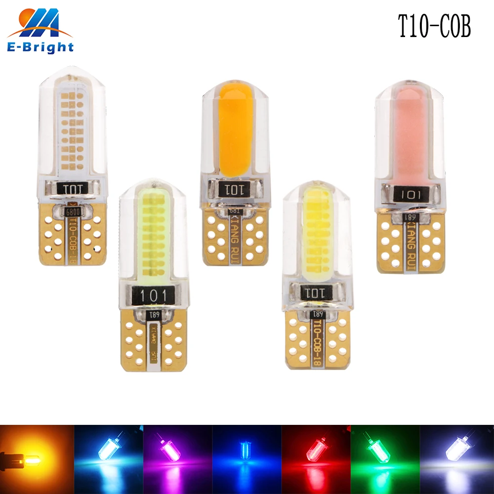 100/300 шт 12В T10 W5W COB 18SMD SILICA светодиодный лампы для чтения автомобиля двери белого