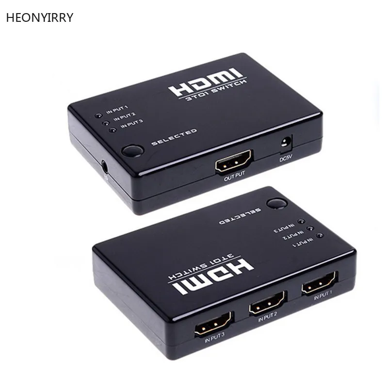 3 порта 1080P HDMI видеоразветвитель HDMI коммутатор, переключатель ИК-пульт дистанционного управления для HDTV для PS3 DVD