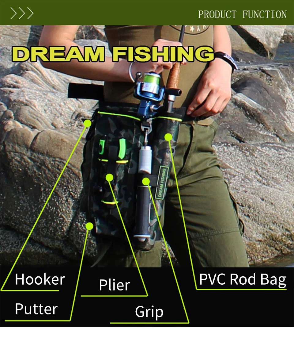 Dream Fishing 19*6*33 см многофункциональная 1200D Водонепроницаемая поясная сумка с коробкой 21*10,7*4,2 см рыболовные снасти рыболовные аксессуары сумка