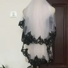 2 т черный кружевной подол вуаль белого цвета или цвета слоновой кости невесты свадебные длина пальца Длина Фата с расческой