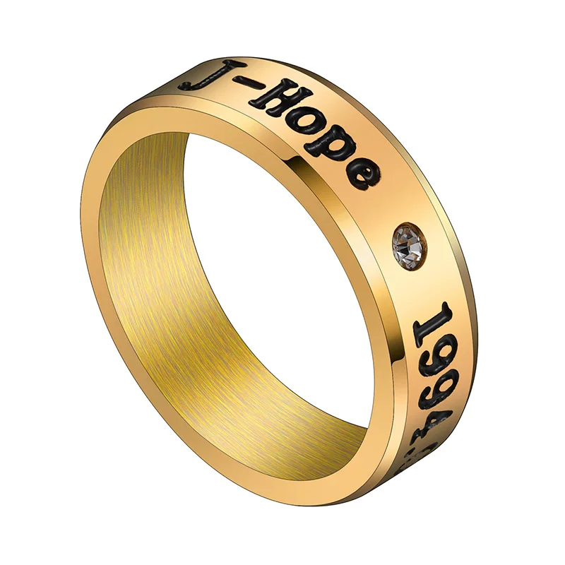 gold Hope Auxauxme Titanium Steel Rap Monster Zircon Rings Gold Wedding Promise Ring For Women Men Engagement Jewelry Gift - Цвет основного камня: gold Hope