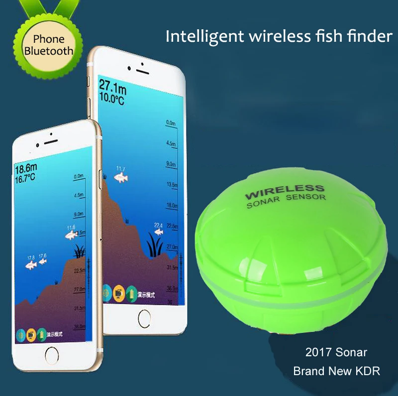 

KDR XF06 Bluetooth Sonar Wireless Fish Finder 30M/100ft Sea Fish Detect Finder For IOS Android  FO182