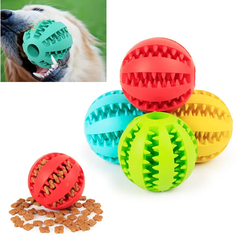 2 Size Pet Dog Rubber Chew Ball Toys Pets Interactive Toy Ball Non