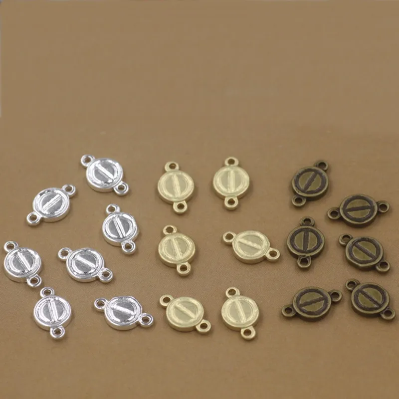 Buy 11mm*7mm Vintage Copper Round Charms Connector