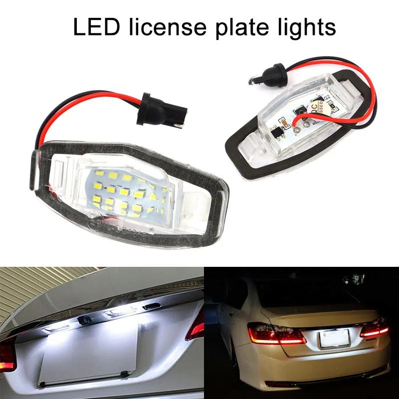 

2 Pcs Car LED Number License Plate T10 Plug Light Trunk Lamp for Honda Civic City Legend Accord CSL2017