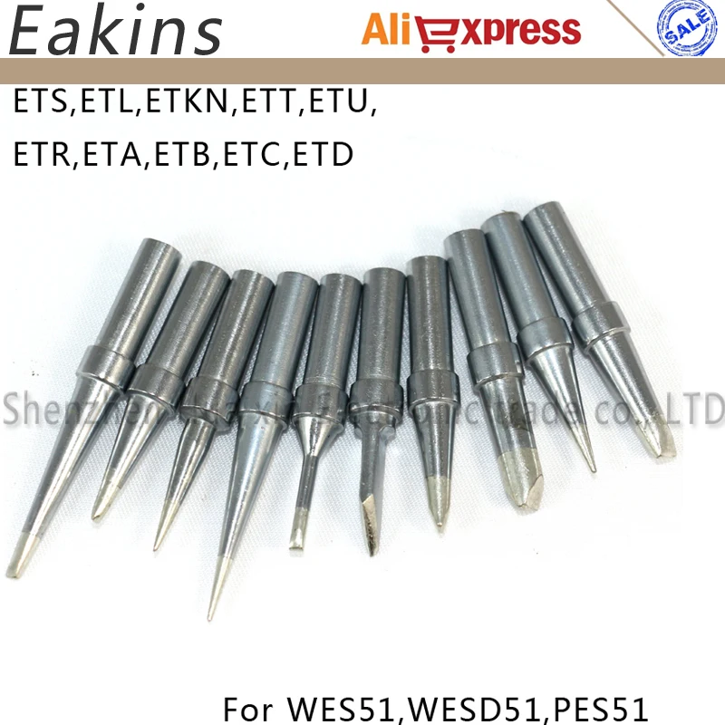 

Solder tip Station Iron Tip WES51,WESD51,PES51 Welding Sting for Weller WES51 ETS,ETL,ETKN,ETT,ETU,ETR,ETA,ETB,ETC,ETD