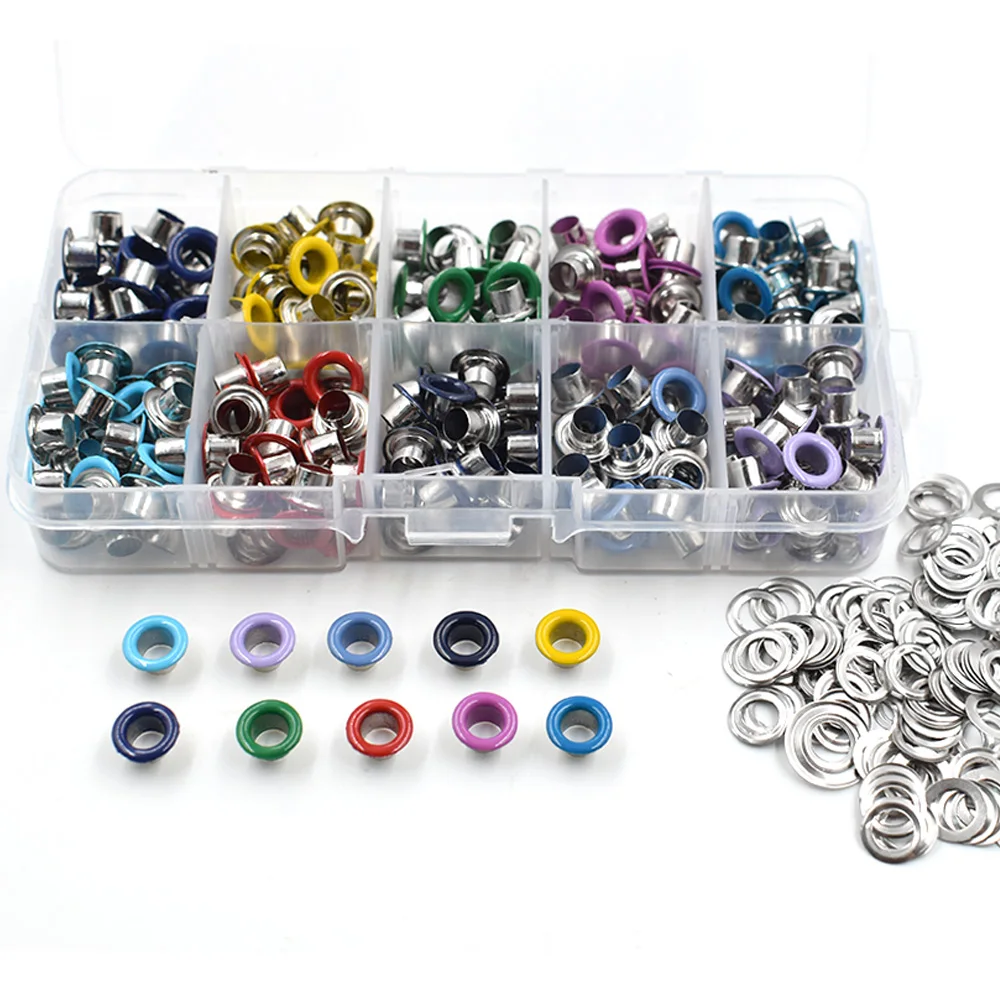 

120 sets and tools package .Paint color eyelets. Eyelets rivets. Corn. Color buttonholes. 5mm multicolor corns buckle. Eyelets.