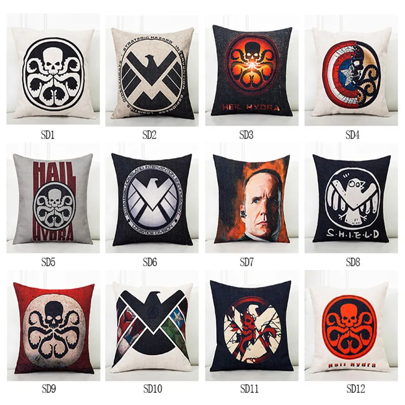 

The Movie HYDRA Agents Sofa Throw Pillowcase Home Decor Pillow Case Cover Cushion Cover New Without Fillings
