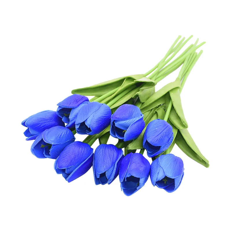 10 шт./лот ПУ-тюльпаны Искусственные цветы настоящие на ощупь искусственные украшения мини тюльпаны для домашнего украшение в виде свадебного букета цветы - Цвет: F09