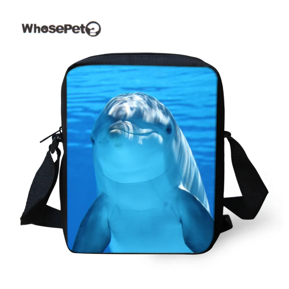 

WHOSEPET Dolphin Cross-body Purse Satchel Messenger Handbag Women Small Phone Coin Bags Leisure Zipper Sling Bag for Children
