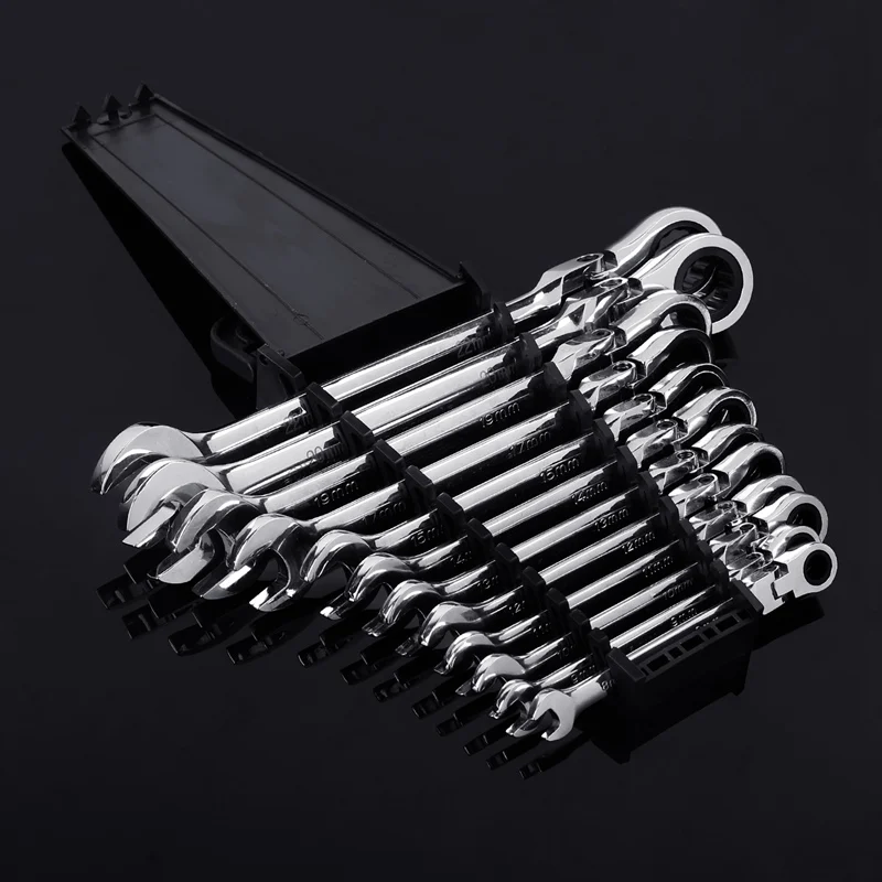 

12PCS / Batch Ratchet Wrench Tool Set 8mm to 22mm Key Torque Wrench Multi-Function Wrench Set Bicycle Car Oil Filter Wrench