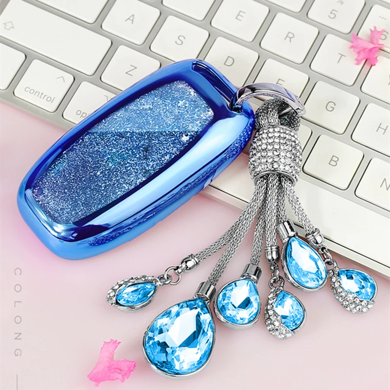 

2019 Fashion Quicksand TPU Car Key Case For Audi A4 A4L A5 A6 A6L Q5 S5 S7 Auto Key Protect Shell Keyring Accessories shockproof