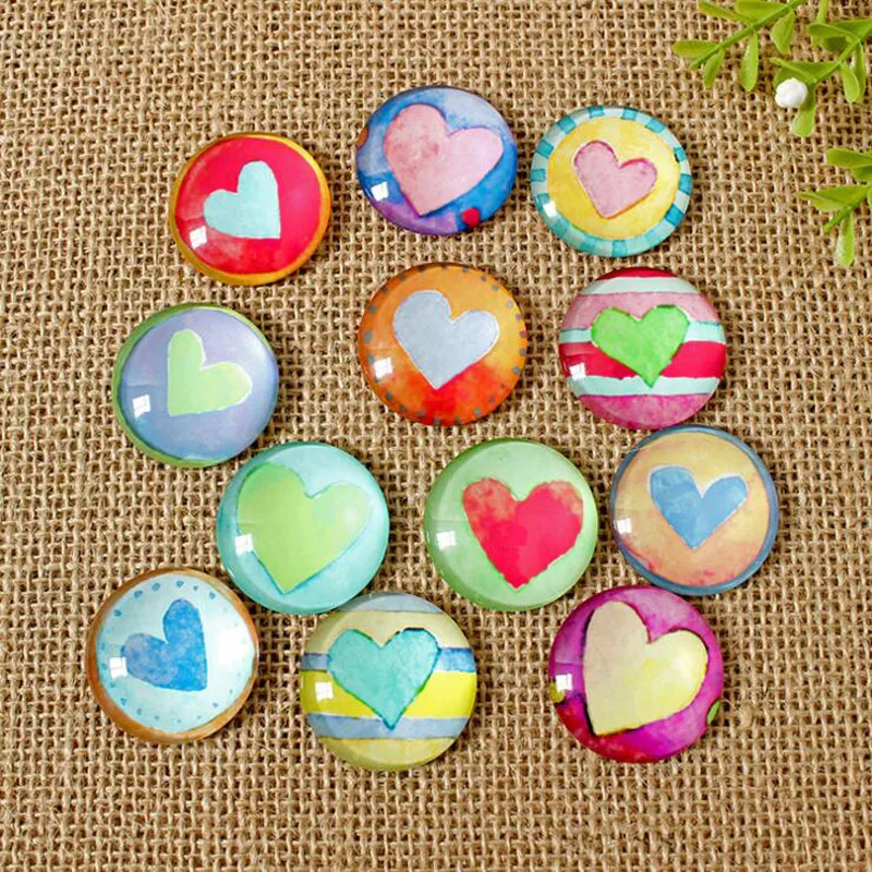 Modello Fatto A Mano Cuori Cabochon In Vetro Cammeo 8Mm 10Mm 12Mm 14Mm 16Mm 18Mm 20Mm 25Mm 30Mm 35Mm