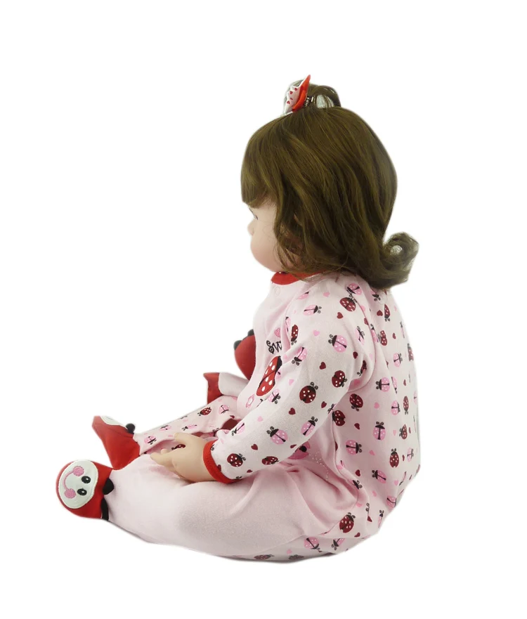 Bebes reborn Кучерявый волосы девочка куклы 56 см 3/4 силиконовые виниловые reborn baby куклы настоящие куклы для младенцев игрушки для детей подарок