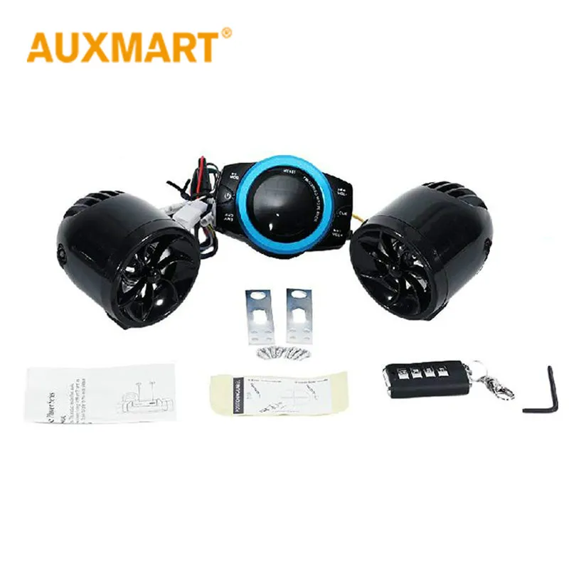 

Auxmart Wireless Remote Control Anti-theft Motorcycle Audio LED Speakers Blue Digital Display Multi-color For Electric Bicycle