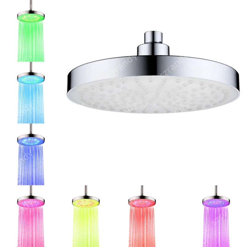 

8 inch ABS Round led Rain Showers with 7 colors gradually fading type