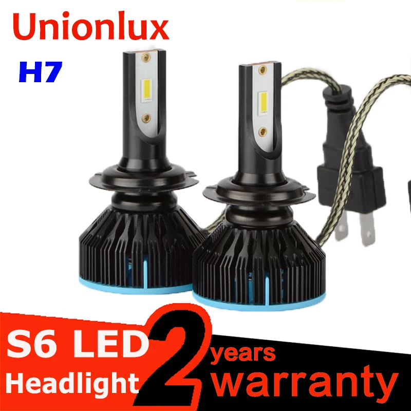 

Unionlux 2pcs H7 LED H11 H8 HB4 H1 H3 HB3 H4 HI LO Auto S6 Car Headlight Bulbs 8000LM Car Styling 6000K led automotivo