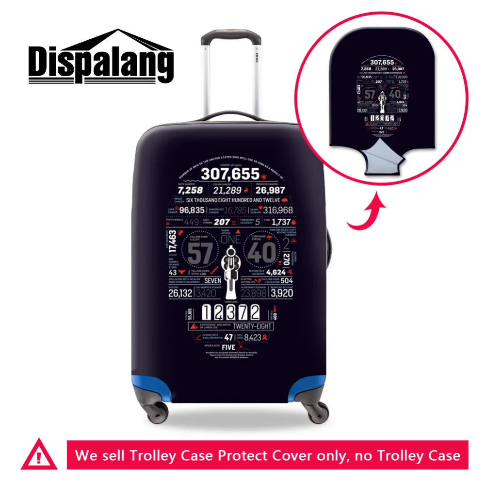 Dispalang цифровые часы Череп Защитный Водонепроницаемый чехол для багажа для 18-30 дюймов тележка чемодан эластичные мужские дорожные аксессуары