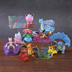 Монстры центр Eevee Charizard Venusaur Blastoise Mewtwo Jigglypuff Lapras настольные Фигурки игрушки куклы подарки 8 шт./компл