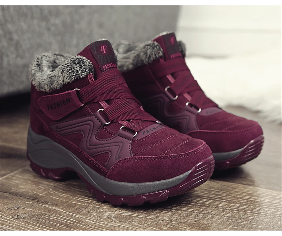 STS BRAND 2019New Winter Women Snow Boots Women Warm Push Ankle Boots Block High-tops Female Waterproof Boot Rubber Travel Shoes (26)