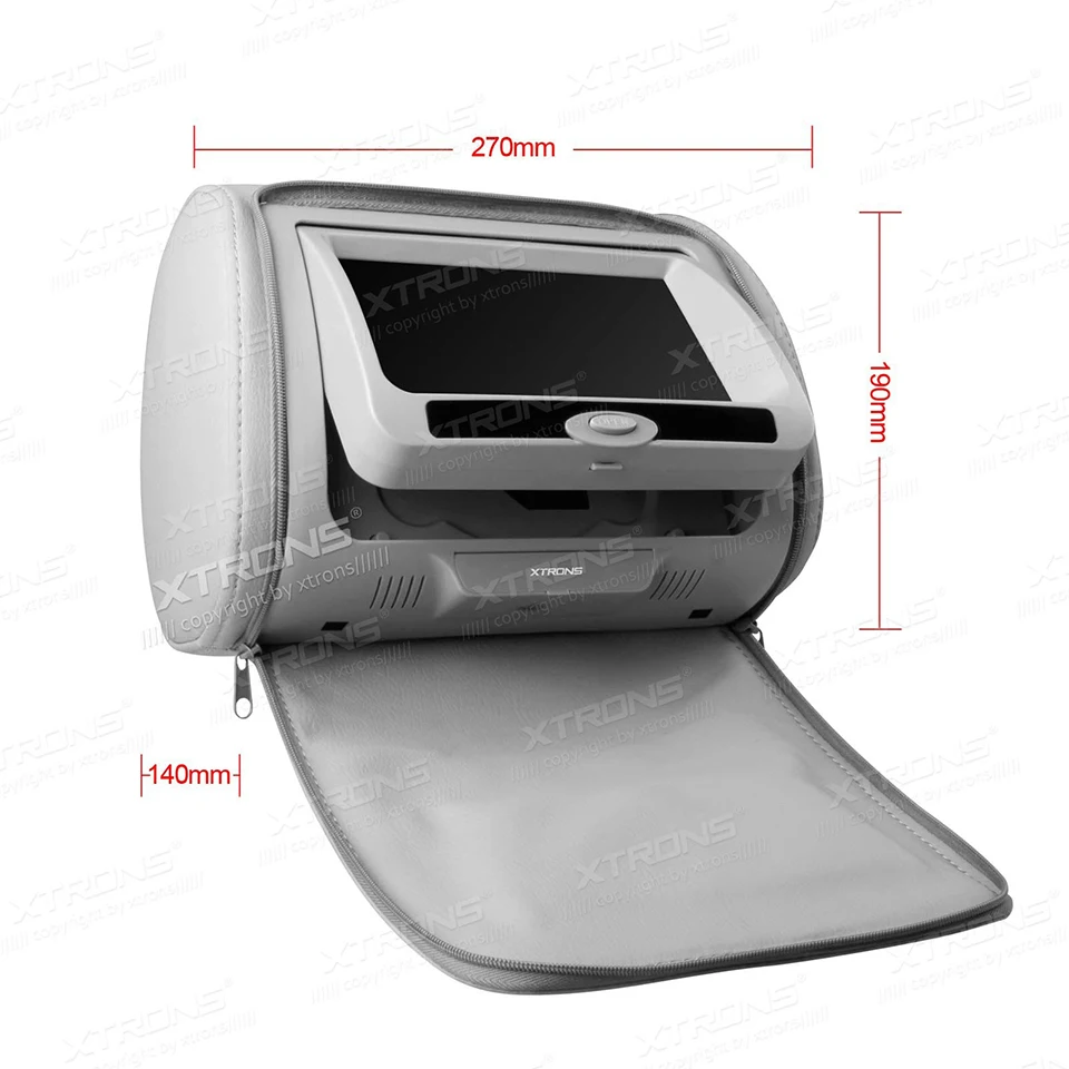 Top 2x7" Car DVD For Headrest Monitor Backseat TV Cover With Zipper Support 32 Bits Game 2 Modes To Play IR FM USB SD Auto Pillow 4