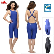 Yingfa fina aprovado competição à prova dwaterproof água cloro resistente mulher uma peça sharkskin banho banho maiô menina 925