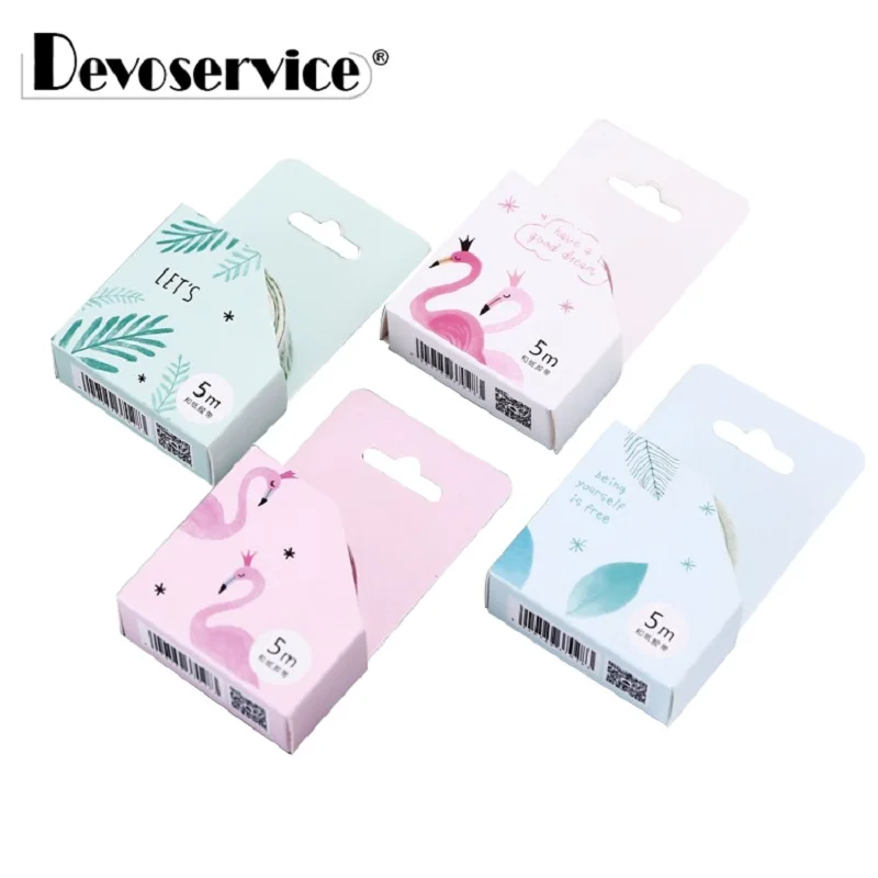 

New Kawaii Cute Flamingo Leaves Washi Tape DIY Scrapbooking Sticker Label Masking Tape For School Office Supply Gift Stationery