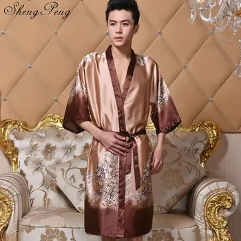

Robe men robe male yukata men nightshirt kimono Robe male sleepwear men gown chinese style male bathrobe mens CC071