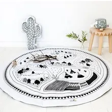 Детский игровой коврик, хлопковый круглый ковер, коврик для спортзала, Хлопковое одеяло для ползания медведя, напольный ковер для детской комнаты, Декор, подарок для ребенка