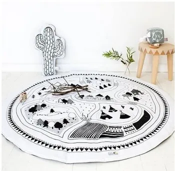 

Kids Play Mat Cotton Round Carpet Rugs Mat For Gym Cotton Bear Crawling Blanket Floor Carpet For Kids Room Decor Babyshower Gift